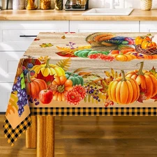 Thanksgiving Tablecloth, Thanksgiving Turkey Table Cloth Rectangle 60 x 120,