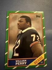1986 Topps William Perry Rookie Card Chicago Bears Football Card NFL Vintage. rookie card picture
