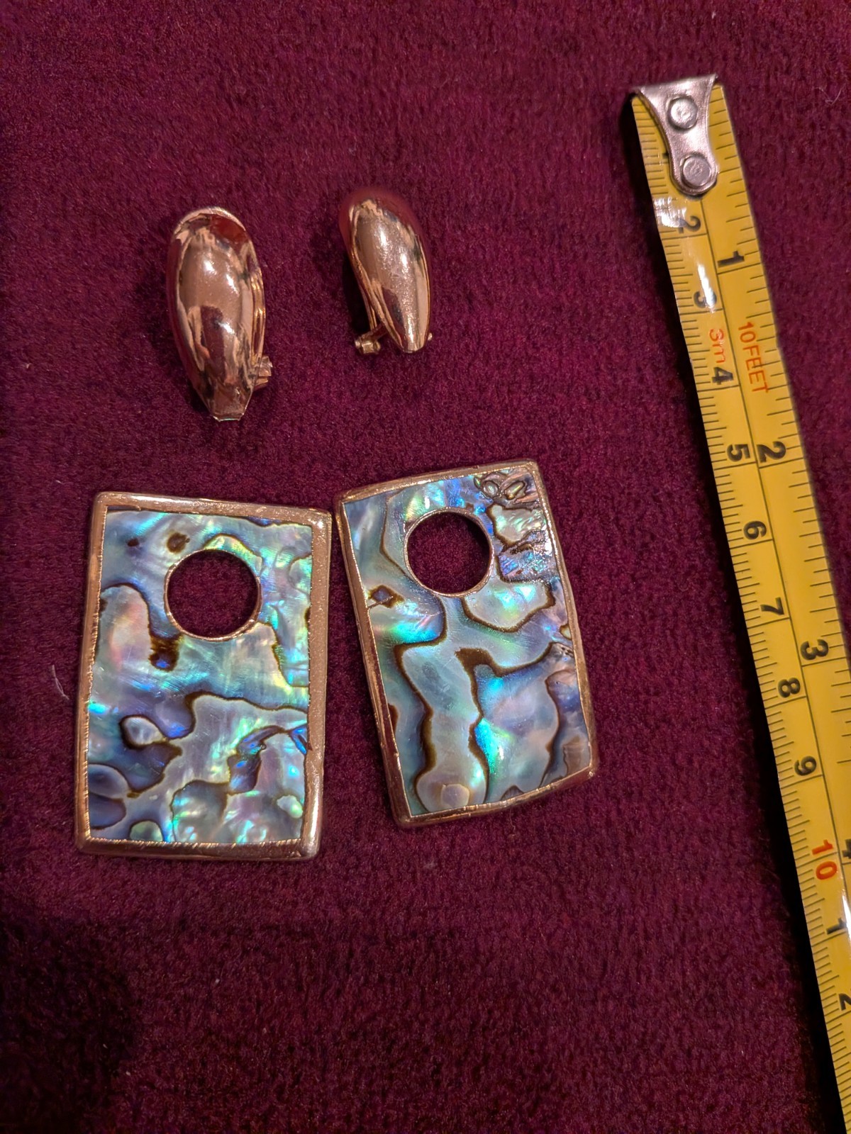 Versatile Paua Abalone Shell Dangle Earrings Irid… - image 4