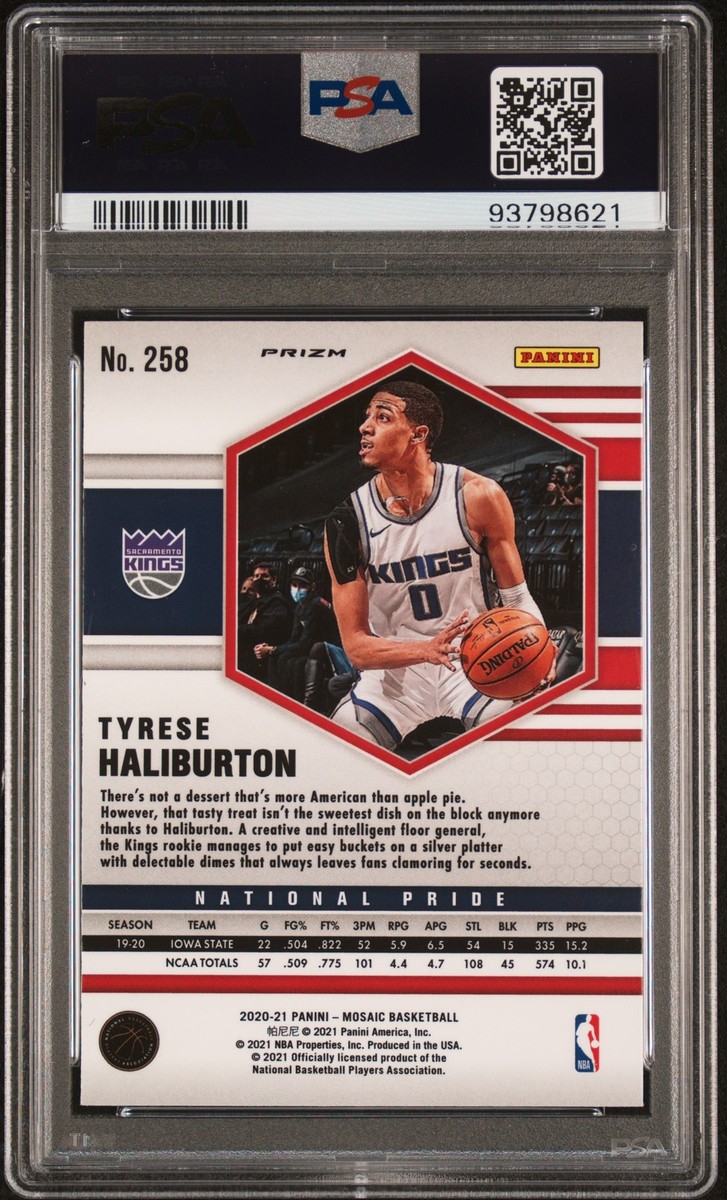 2020 PANINI MOSAIC RED WAVE #258 TYRESE HALIBURTON ROOKIE RC