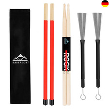 EastRock DrumSticks-Set mit 5A Drumsticks, Drum-Bürste + Aufbewahrungstasche