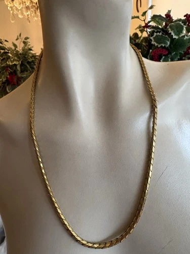 Vintage Signed Miriam Haskell 22” Goldtone Heavy Ornate Necklace 65.5 Gram