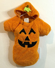 Spirit Halloween Infant Hooded Pumpkin Costume Outfit 0-6M Orange Polyester