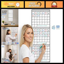 Large 3-Month Dry Erase Wall Calendar - Undated Office Planner, Reusable Erasa