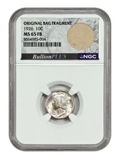 1926 10C NGC MS65FB (Original Bag Fragment) - Mercury Dime