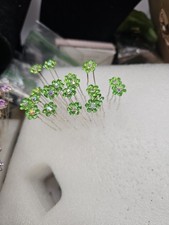 Hair Stick Pins Lot Of 20 Floral Green Rhinestones