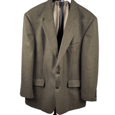 Brooks Brothers Blazer Sportcoat 42R Brown Houndstooth Worsted Wool Business