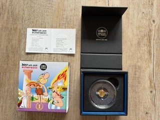 Frankreich 5 Euro Gold Asterix Olympische Spiele 2024 Goldmünze PP