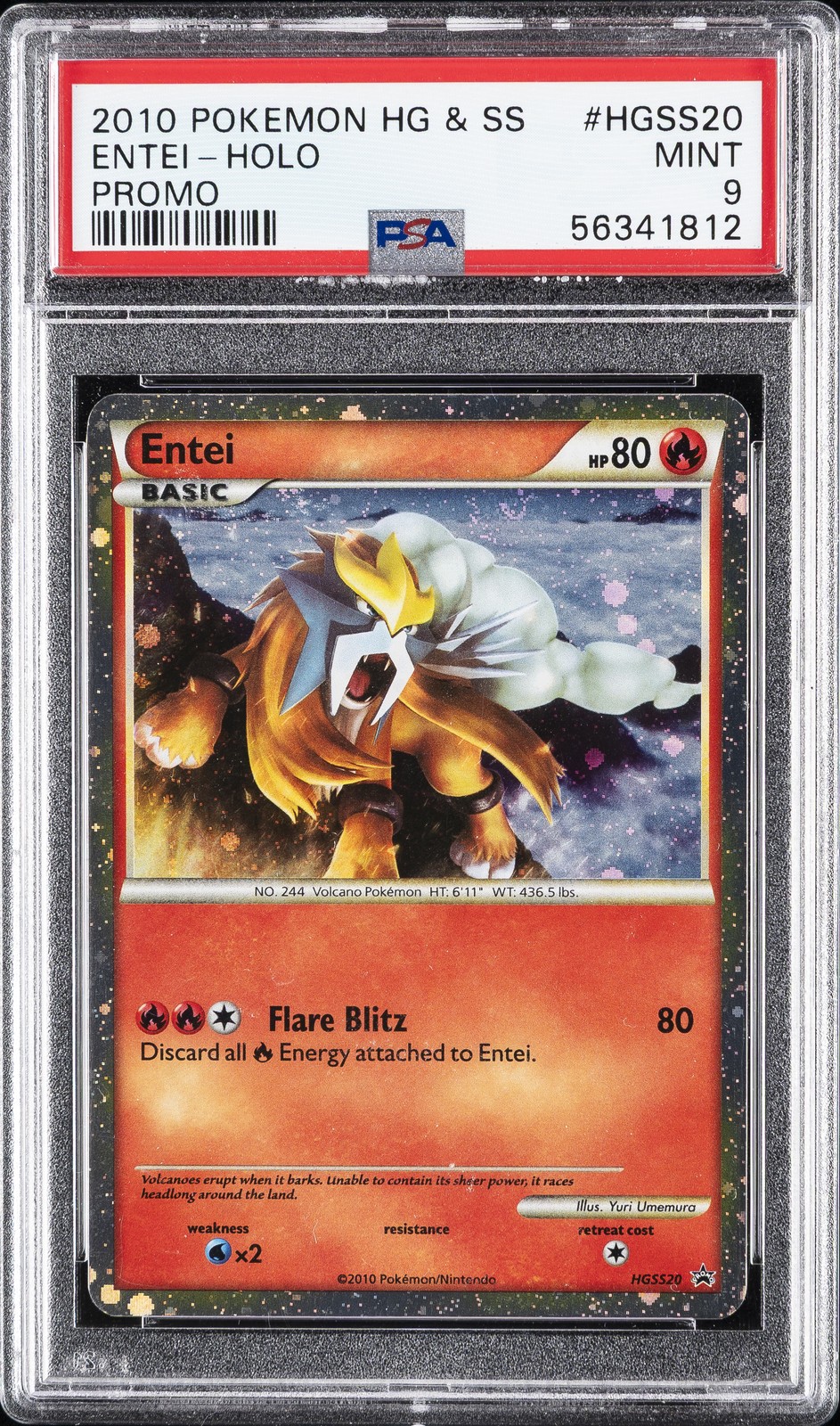 2010 POKEMON HEARTGOLD & SOULSILVER PROMO #HGSS20 ENTEI-HOLO PSA 9