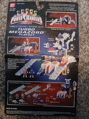 Power Rangers Turbo Megazord Playset File Card Back 1997 BANDAI Cardback 