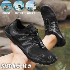 Men's Quick Dry Barefoot Water Shoes Beach Rubber Aqua Sock Slip on Sports Shoes