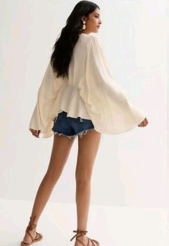 Band of the Free Boho Oversized Kimono Blouse Embroided+Beaded Xs/S NWT$110 - Foto 2 di 11