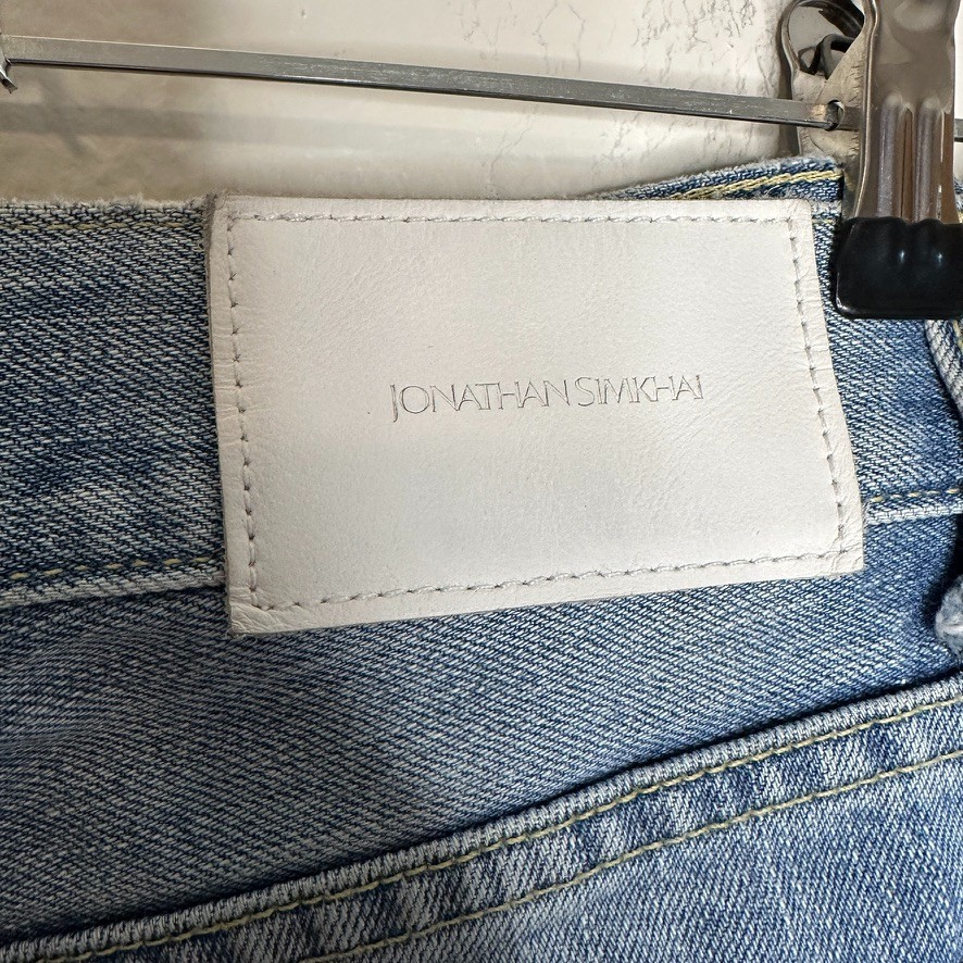 Jonathan Simkhai Side Button Jeans Light Wash Dis… - image 5