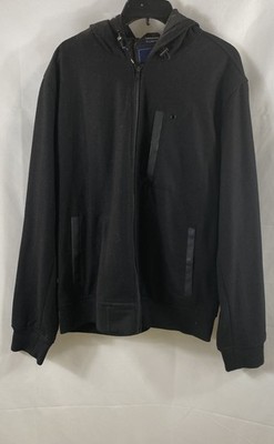 American Rag Men's Hooded Full Zip Jacket Black Wool Blend NWT XL