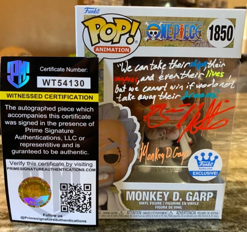 One Piece Monkey D. Garp Funko Exclusive #1850 Signed Funko pop COA
