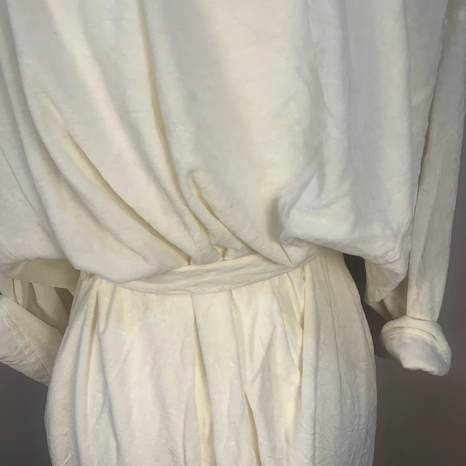 Christian Dior VTG Terry Toweling Belted Embroidered Robe Cream Size M - Image 4 of 4