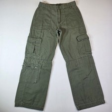 Aeropostale Utility Cargo Pants Womens 30x29 Short Olive Green Wide Leg Baggy