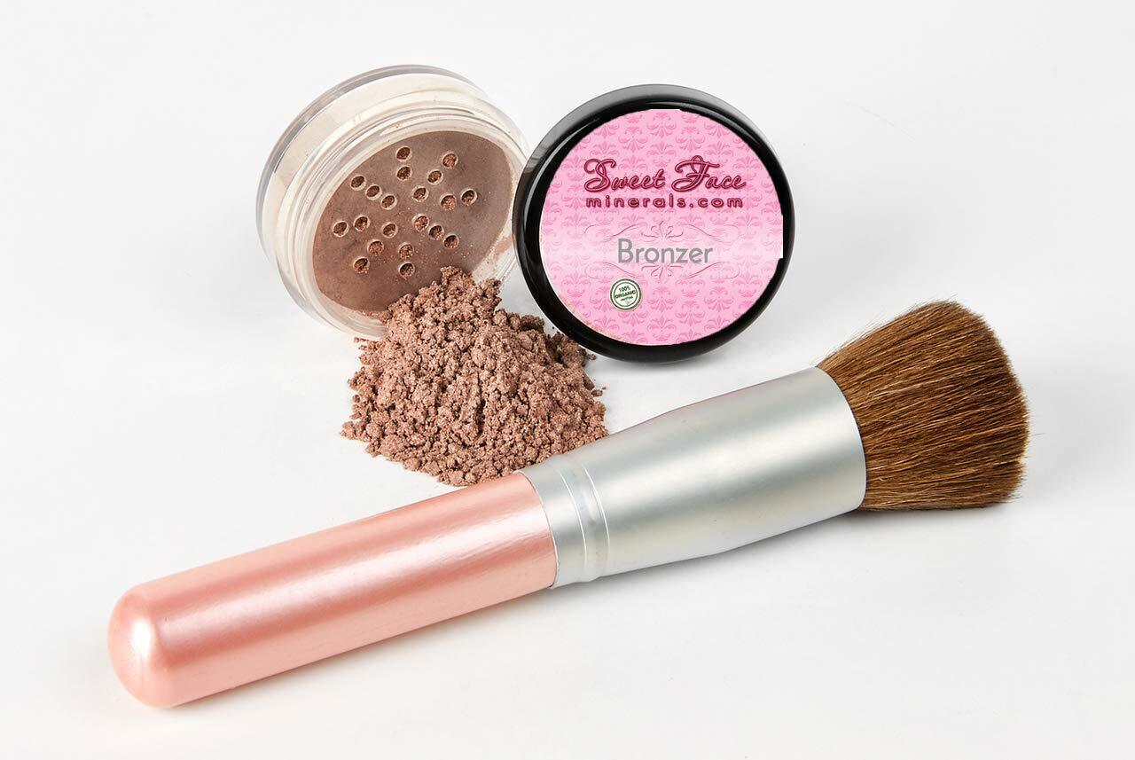 BRONZER with BRONZING BRUSH Mineral Makeup Bronzing Warmth Tanning Powder Bare-image