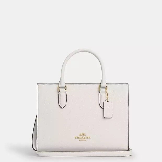 NWT Coach Maggie Small Tote Bag In Blocked CY668 Pebbled Leather