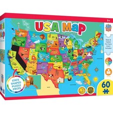USA Map w/ State Pieces by MasterPieces Puzzles for Kids Ages 4-8, 60 Piece