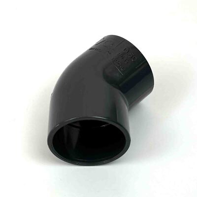 PVC-U Winkel-Muffe 45° Kunststoff-Rohr Ø innen:50mm DIN1452-3 (VE 5Stk.), unused