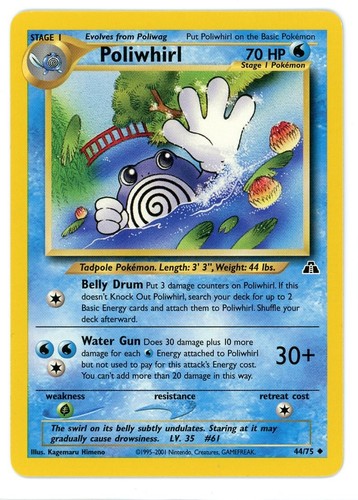 Poliwhirl 44/75 Neo Discovery unbegrenzte Pokémonkarte