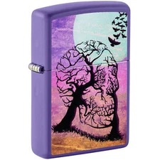 Zippo Windproof Lighter Skull Tree Design Darkly Romantic Purple Matte 48638
