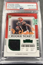 Ja’Marr Chase Signed Auto 2021 Contenders Football Rookie Ticket Card RPA PSA 10