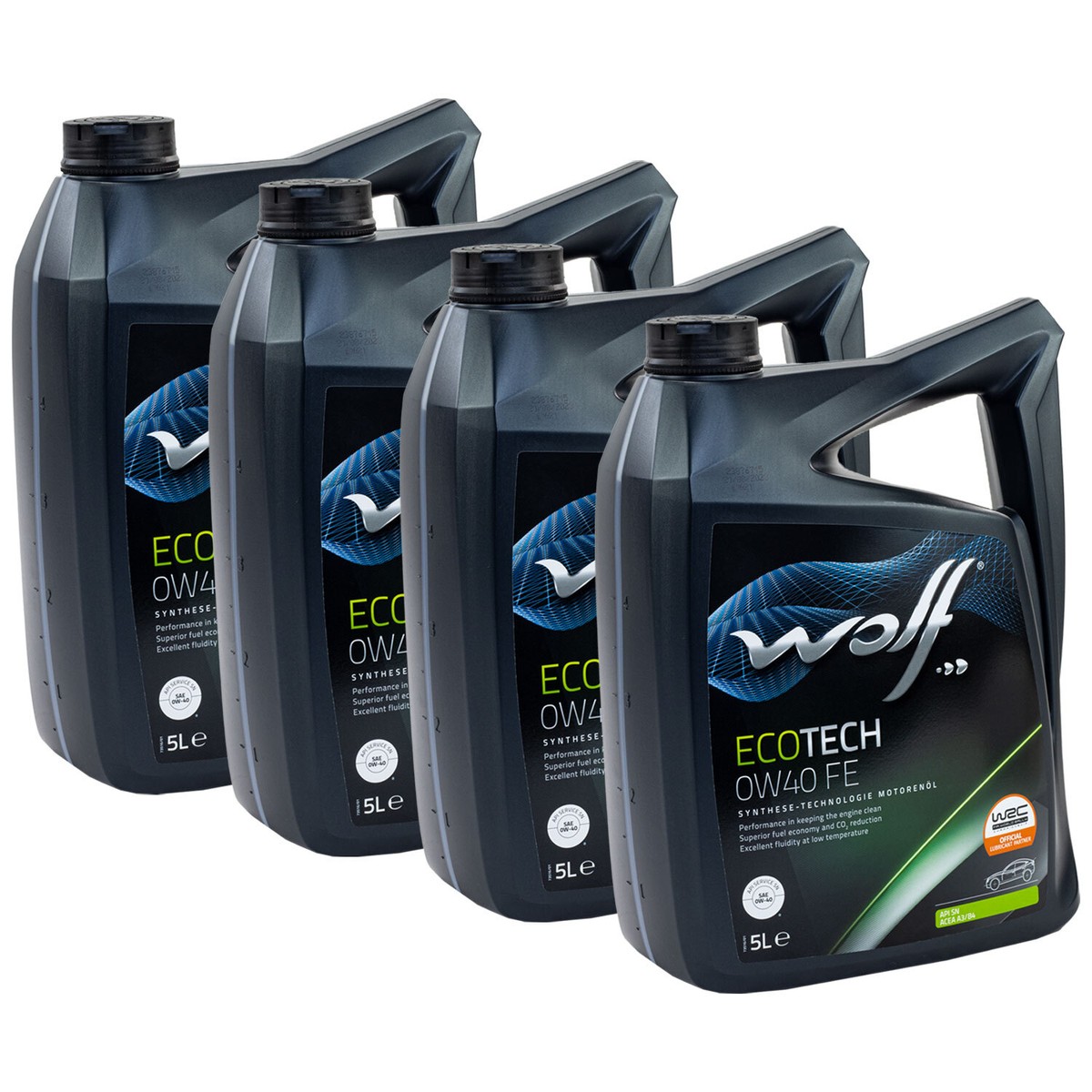 両替機 Motoröl WOLF ECOTECH FE 16106 SAE 0W40 4 X 5 Liter für Audi