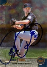 Rick Reed autographed baseball card (New York Mets) 1999 Topps Finest Chrome #28