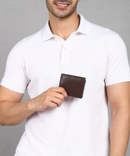 KIDS BOYS SLIM COMPACT COIN POCKET BIFOLD WALLET DARK BROWN BY LEATHERBOSS