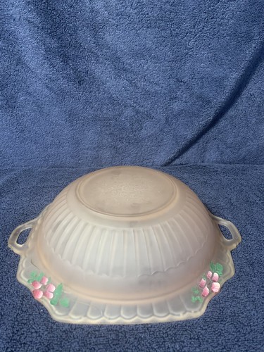 Plato de cuenco de vidrio de depresión esmerilado rosa abierto Hocking Pink Mayfair de 1930 - Imagen 7 de 12