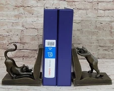 French Playful Cats Bronze Sculpture Bookend Bookends Book Ends Artwork Gift Art