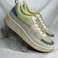 Nicole Miller New York Brita Woven Mixed Media Platform Sneakers Women's Sz 9.5