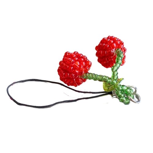 Adorable Cherry Keychain Charm Accessory Phone Anti-Lost Lanyard for Youngsters - Photo 2/8