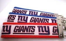 New York Giants Football Ribbon on Strong Webbing KeyFob Keychain Wristlet NFL