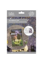 Crafters Companion - EMBOSSING FOLDER N STENCIL SET - ALL HALLOWS EVE