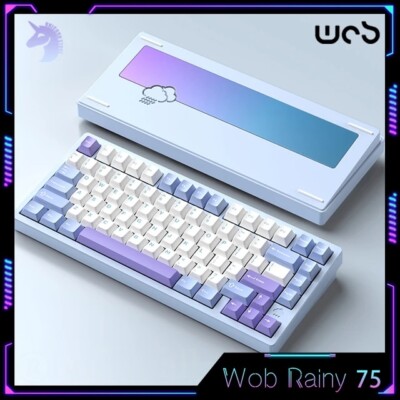 Rainy 75 Mechanical Keyboard . Rainy75. Anodized Blue. Brand New