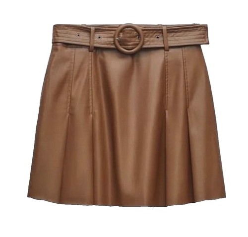 Express Black Faux Croc Leather Mini Skirt High Waisted Back