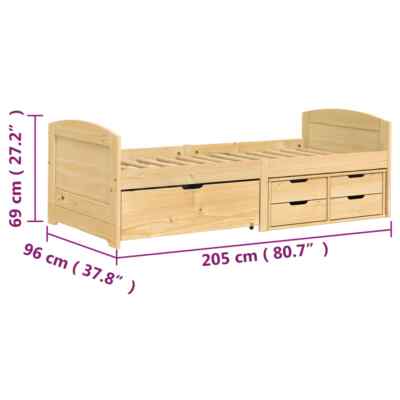 VidaXL Diván con 5 cajones sin colchón IRUN blanco&rosa 90x200 cm | Leroy Merlin