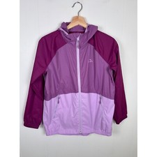 L.L.Bean Kids Size Large 14-16 Purple Hooded Windbreaker Jacket Lightweight