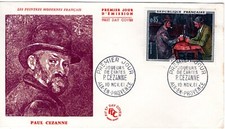 1321  + FDC   ENVELOPPE  1er JOUR   JOUEURS DE CARTES    P.  CEZANNE