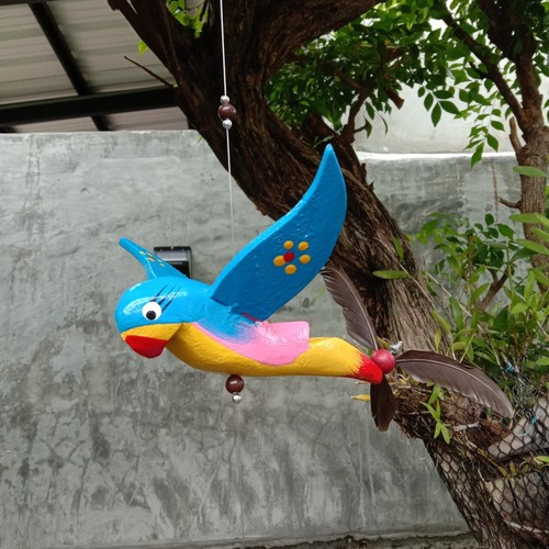 Bird Hanging wind spinners patio wooden animal statue wind chime decor feng shui - Picture 2 of 11