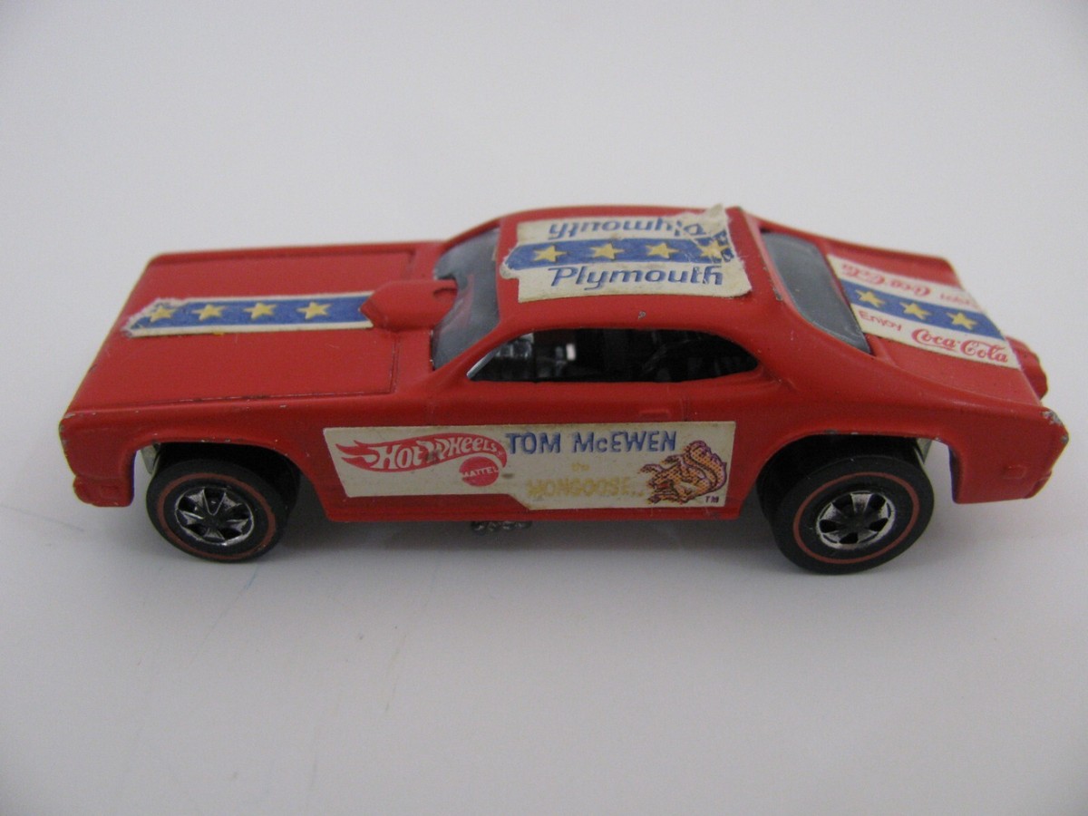 1969 Mattel Hot Wheels Redline Red Tom McEwen Plymouth Mongoose