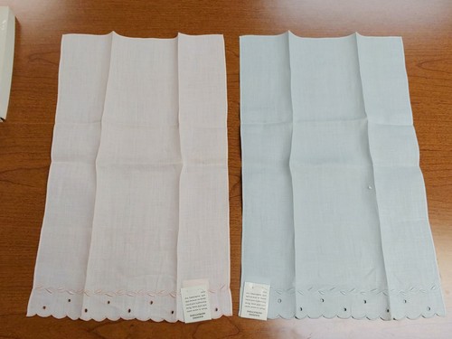 Vintage Madeira Blush Pink Handkerchief Hand Cutwork Embroidered Mono R - Picture 5 of 9