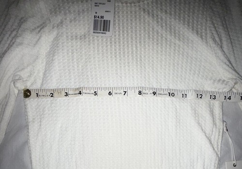 Forever 21 Women's Ivory/White Knit Waffle Long Sleeve Round Neck Top MEDIUM M - 第 8/8 張圖片