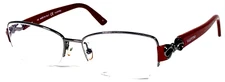 VALENTINO V2106 033 Gunmetal/Red Half Rimless Eyeglasses Frame 51-16-125
