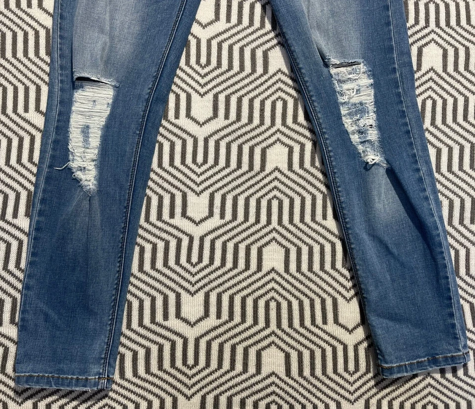 RES DENIM Womens Blue Denim Distressed "Kitty Skinny" Jeans Size 30 - Image 2 of 4