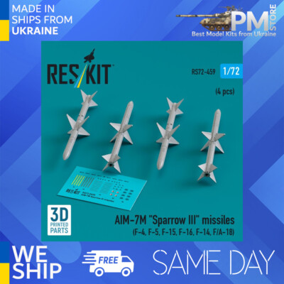 Reskit RS72-0459 1/72 AIM-7M Sparrow III missiles F-4 F-5 F-15 F-16 F-14 F/A-18