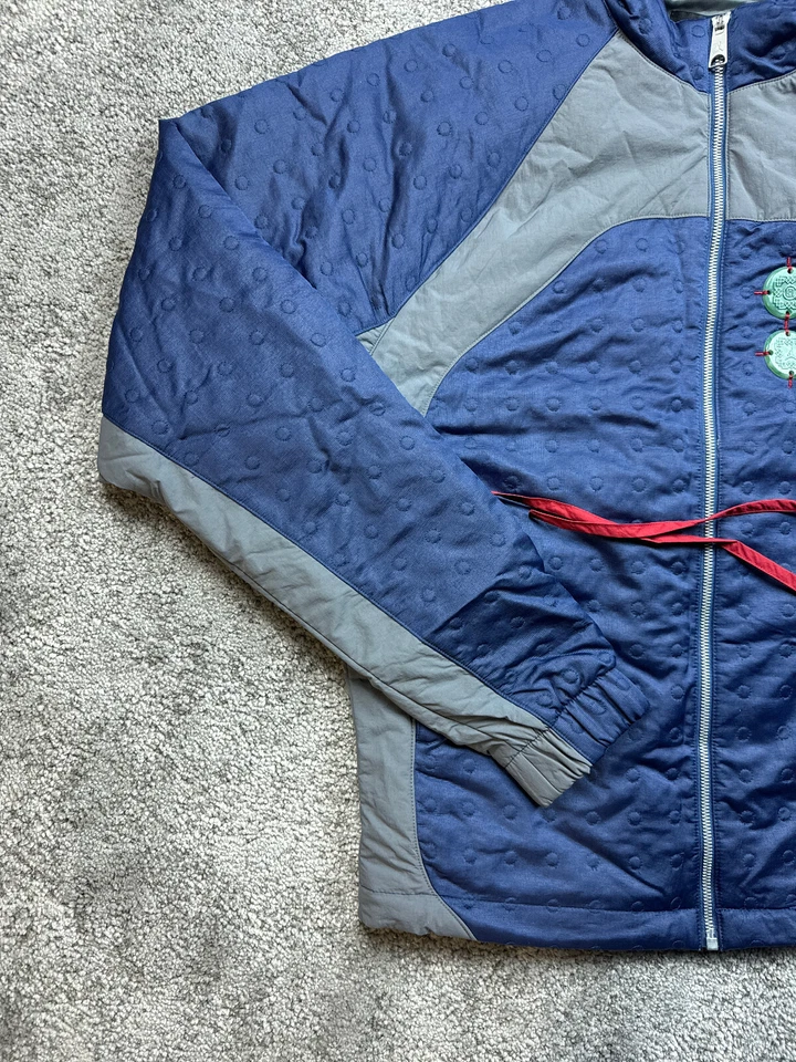 Chaqueta Nike Jordan X CLOT Talla Pequeña Azul Gris Cremallera Completa Tejida DJ9742-414 Para Hombres Foto 4 de 4